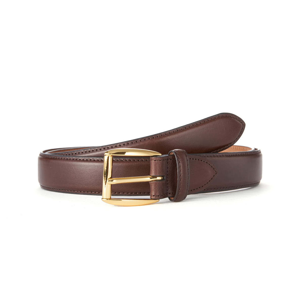 Dk brown Leather Belt (Gold Buckle)