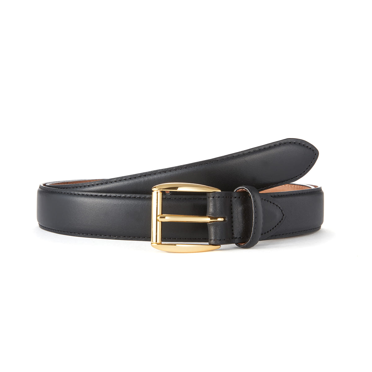 Black Leather Belt (Gold Buckle)