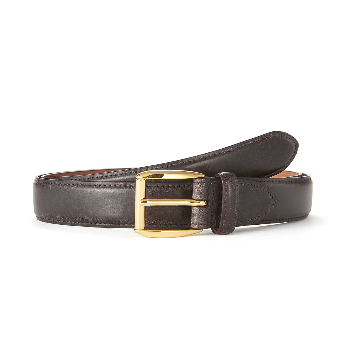 Dk brown Bridle Leather Belt (Gold Buckle)