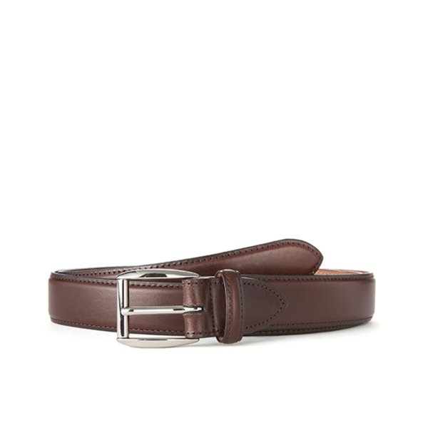 Dk brown leather belt (Silver Buckle)