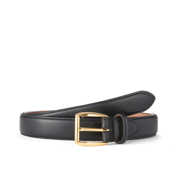 Black Leather Belt (Gold Buckle)