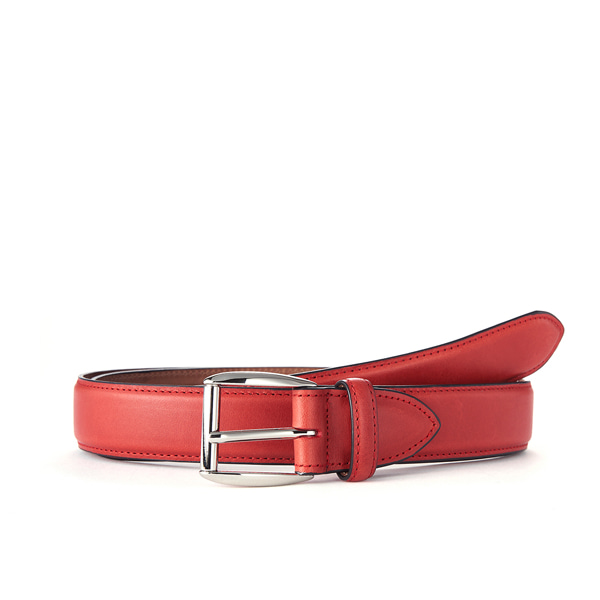 Red Leather Belt (Silver Buckle)