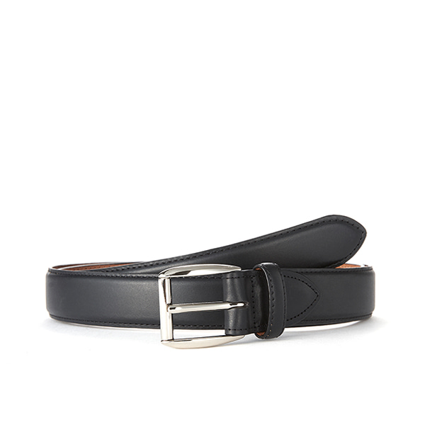 Black Leather Belt (Silver Buckle)