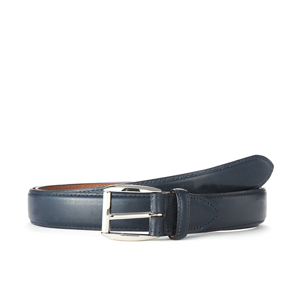 Navy Bridle Leather Belt (Silver Buckle)